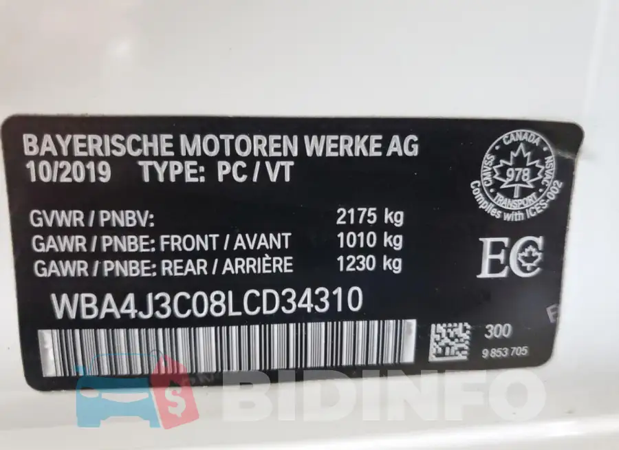 WBA4J3C08LCD34310 Photo# 12