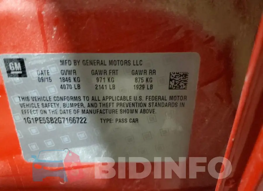 1G1PE5SB2G7166722 Photo# 12
