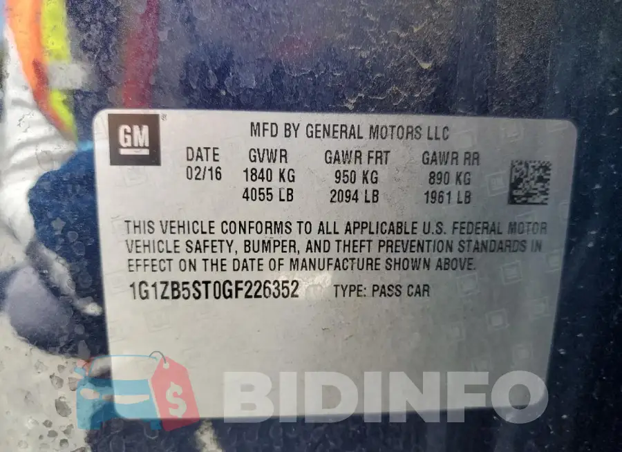 1G1ZB5ST0GF226352 Photo# 12
