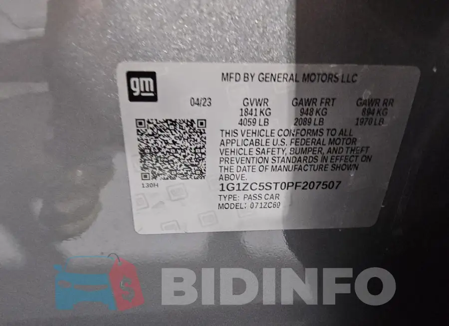 1G1ZC5ST0PF207507 Photo# 13