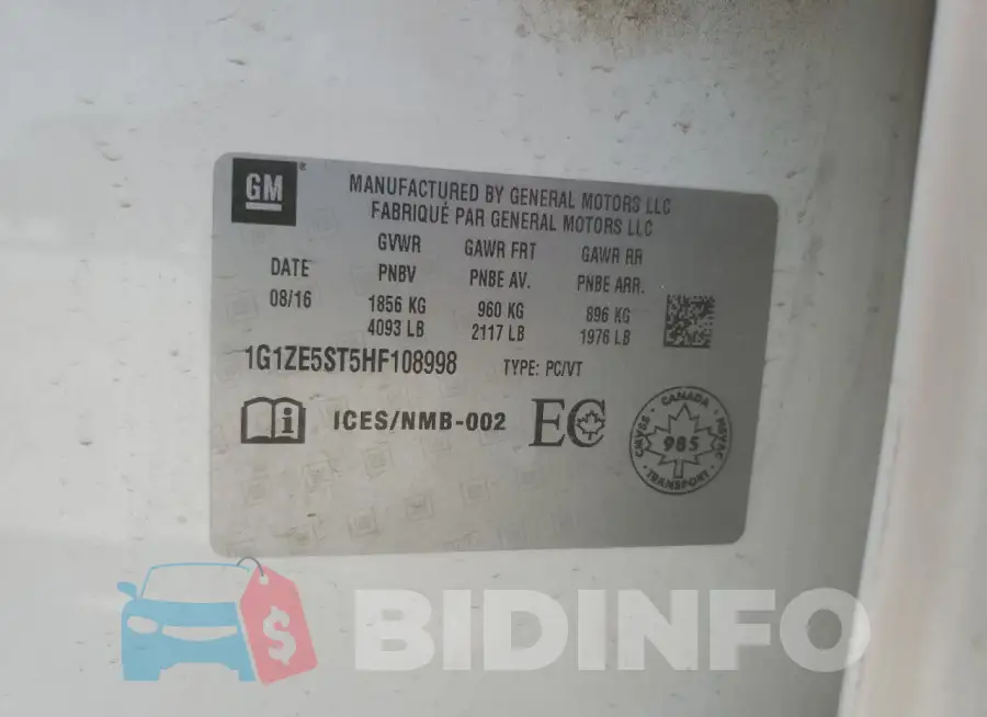 1G1ZE5ST5HF108998 Photo# 12