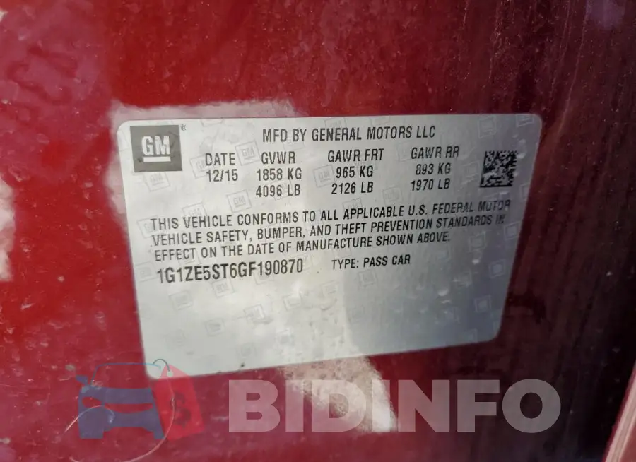 1G1ZE5ST6GF190870 Photo# 12