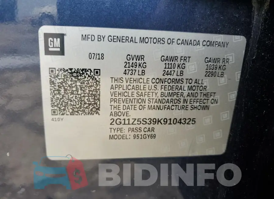 2G11Z5S39K9104325 Photo# 12