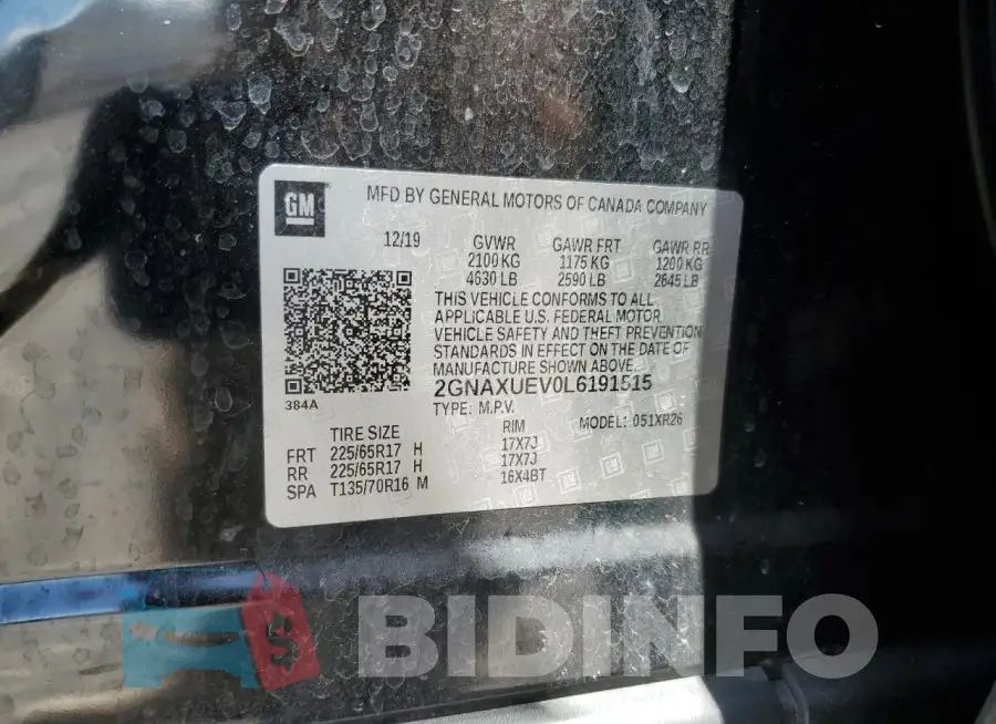 2GNAXUEV0L6191515 Photo# 13