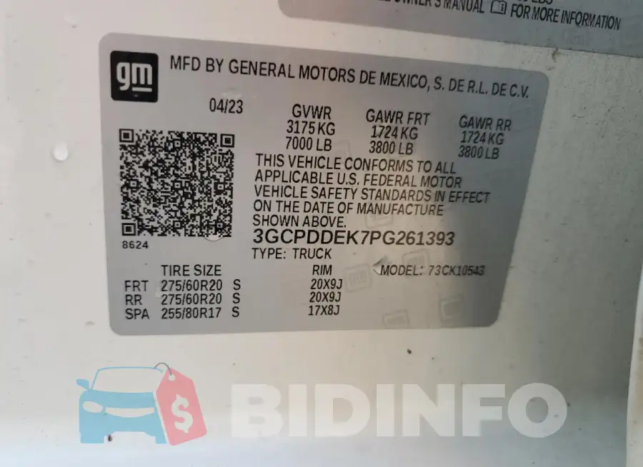 3GCPDDEK7PG261393 Photo# 12