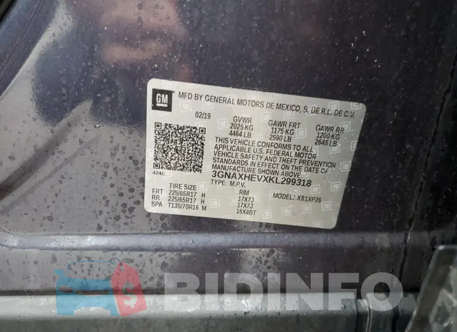 3GNAXHEVXKL299318 Photo# 12