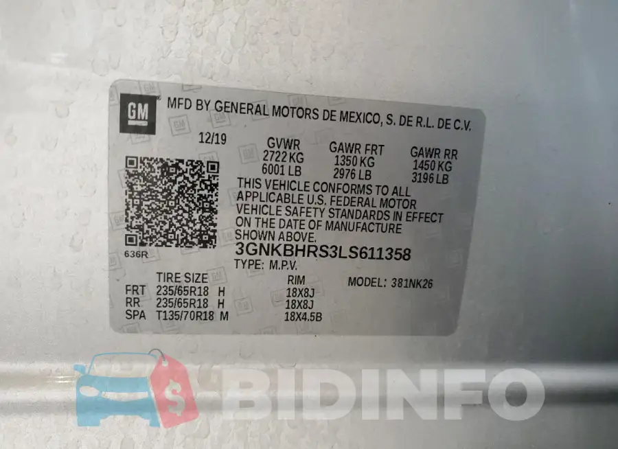 3GNKBHRS3LS611358 Photo# 13