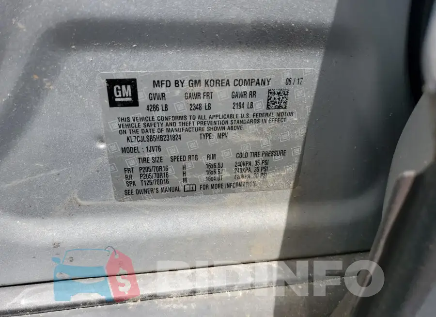 KL7CJLSB5HB231824 Photo# 14