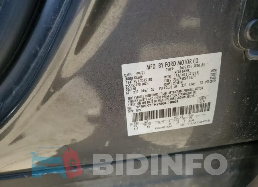 1FMSK7FH2MGC19009 Photo# 12