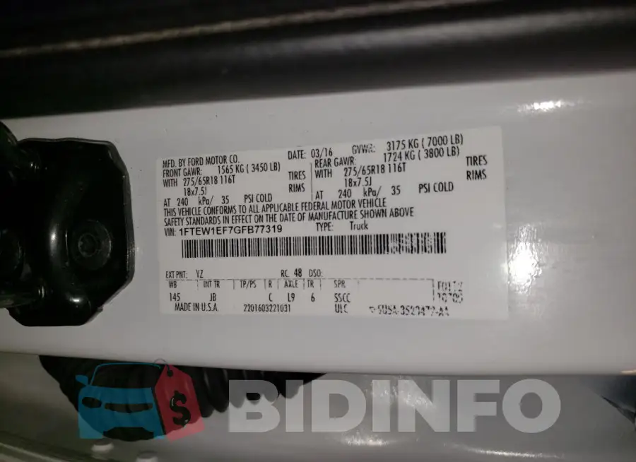 1FTEW1EF7GFB77319 Photo# 12