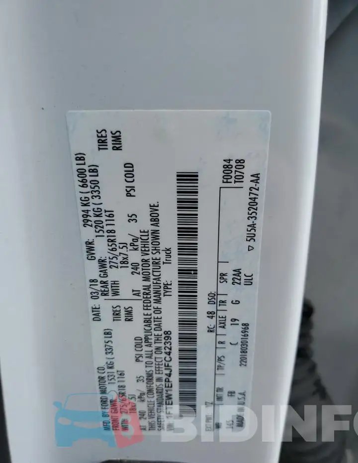 1FTEW1EP4JFC42398 Photo# 12