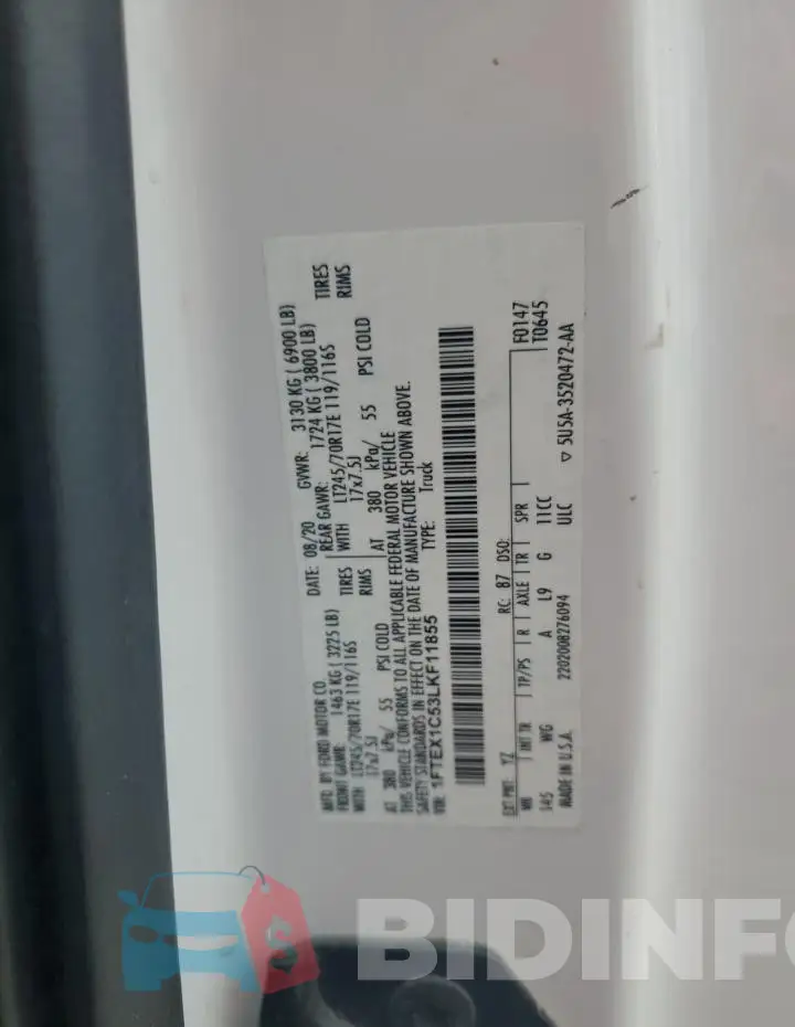 1FTEX1C53LKF11855 Photo# 12