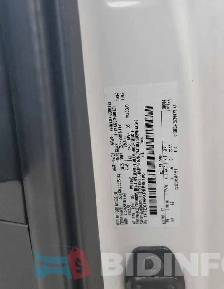 1FTEX1EPXPKE86196 Photo# 12
