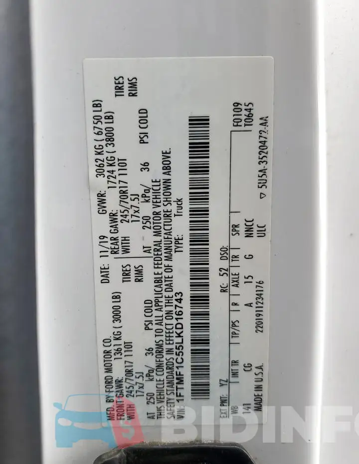 1FTMF1C55LKD16743 Photo# 12