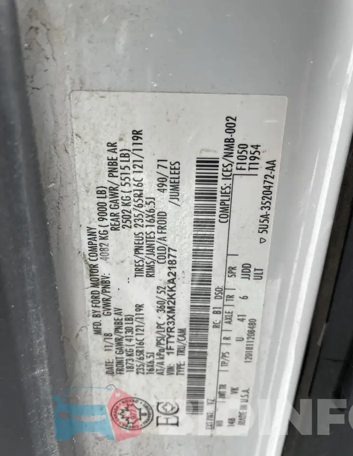 1FTYR3XM2KKA21877 Photo# 9
