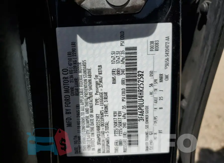 3FA6P0LU4HR252582 Photo# 12