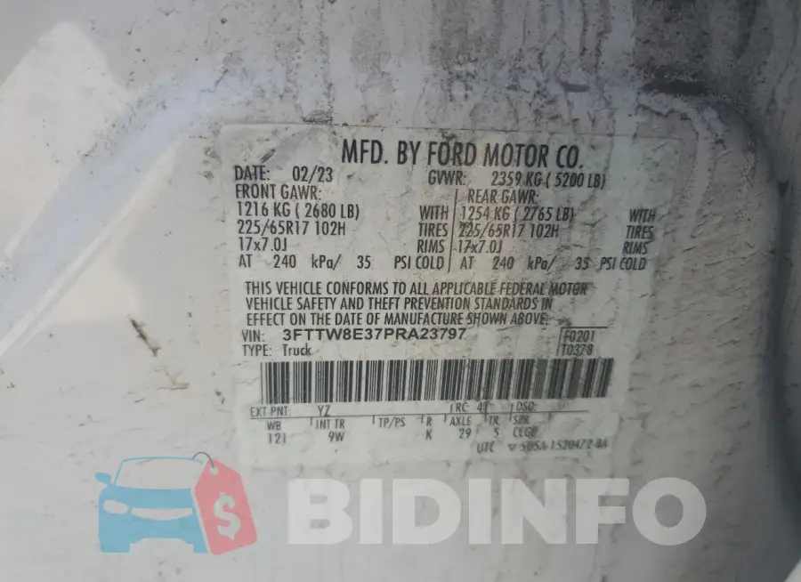3FTTW8E37PRA23797 Photo# 12