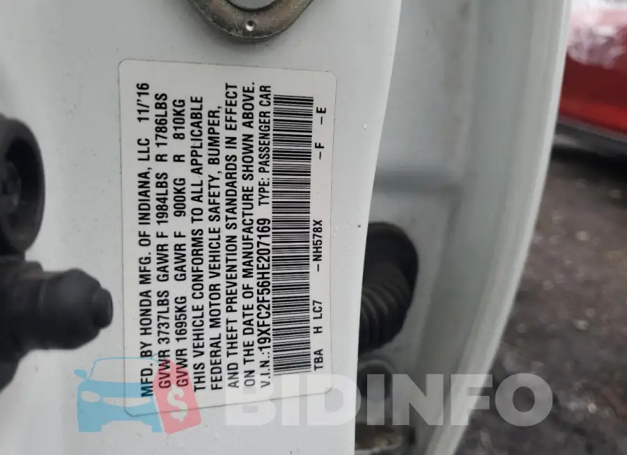 19XFC2F56HE207169 Photo# 12
