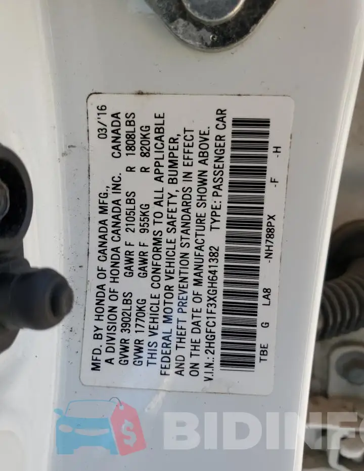 2HGFC1F3XGH641382 Photo# 12