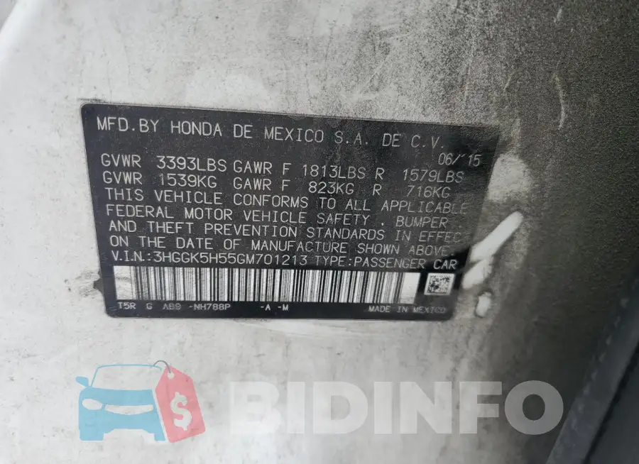 3HGGK5H55GM701213 Photo# 12