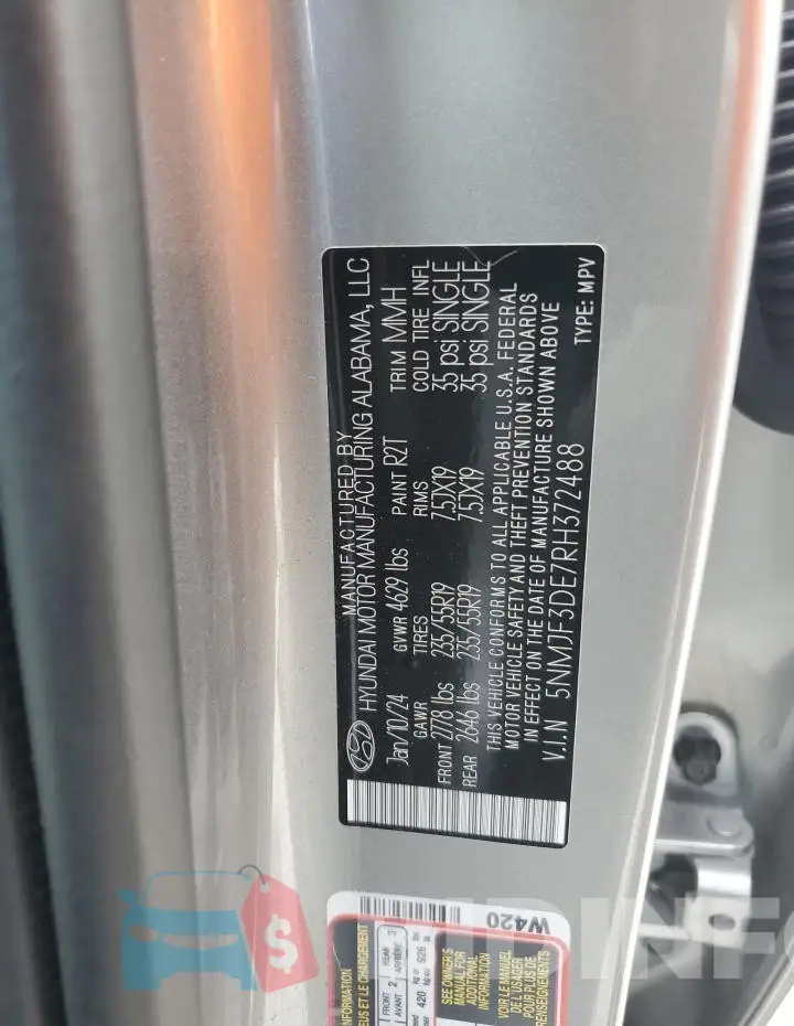 5NMJF3DE7RH372488 Photo# 13