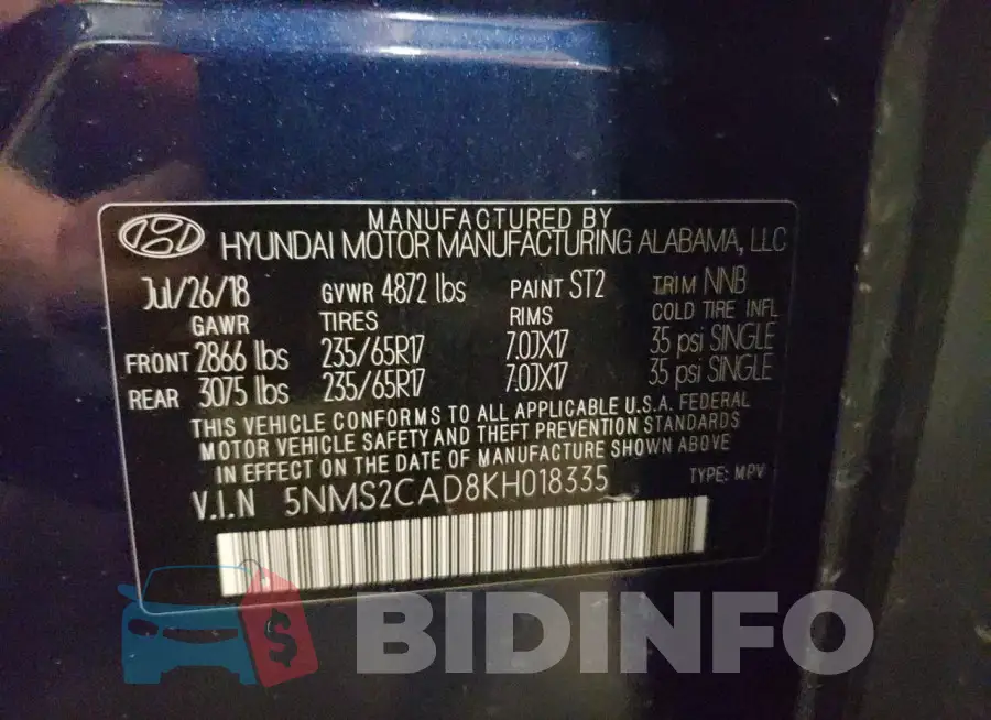 5NMS2CAD8KH018335 Photo# 13