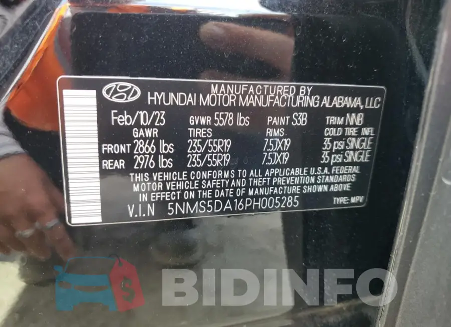 5NMS5DA16PH005285 Photo# 12