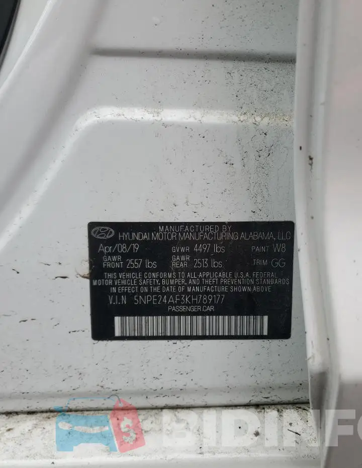 5NPE24AF3KH789177 Photo# 12