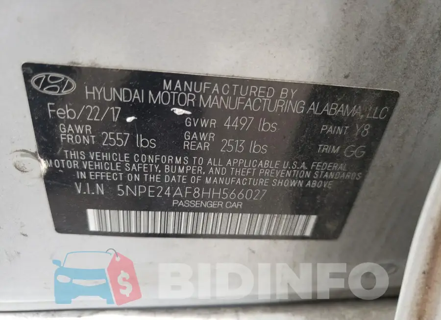 5NPE24AF8HH566027 Photo# 12