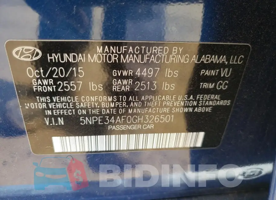 5NPE34AF0GH326501 Photo# 12