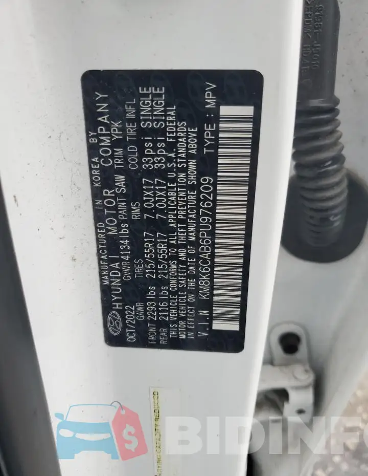 KM8K6CAB6PU976209 Photo# 14