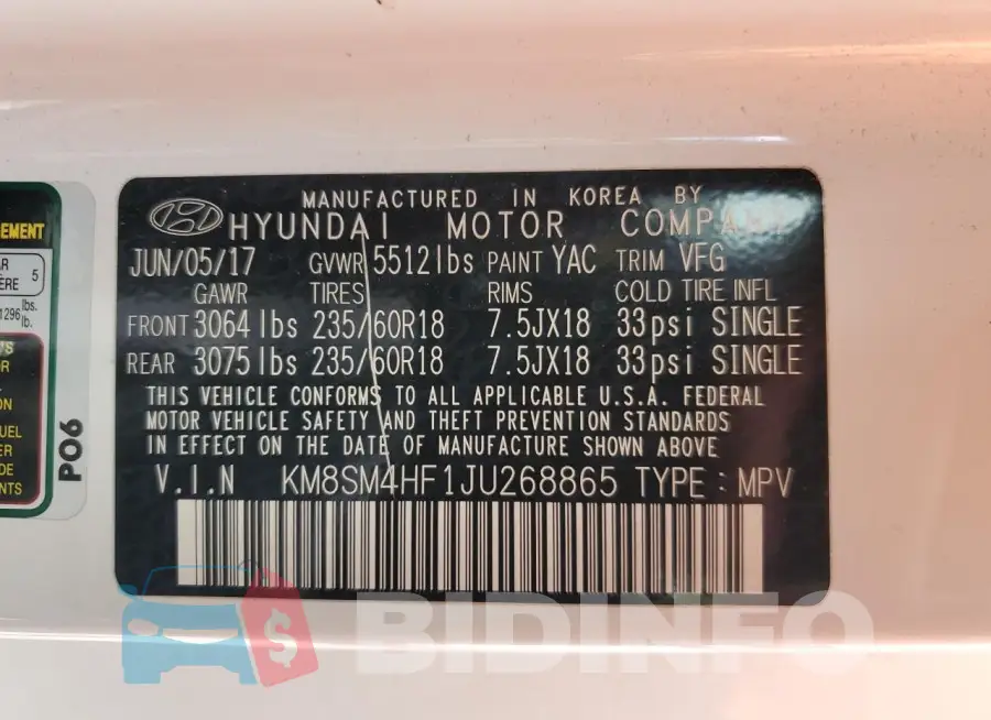 KM8SM4HF1JU268865 Photo# 14