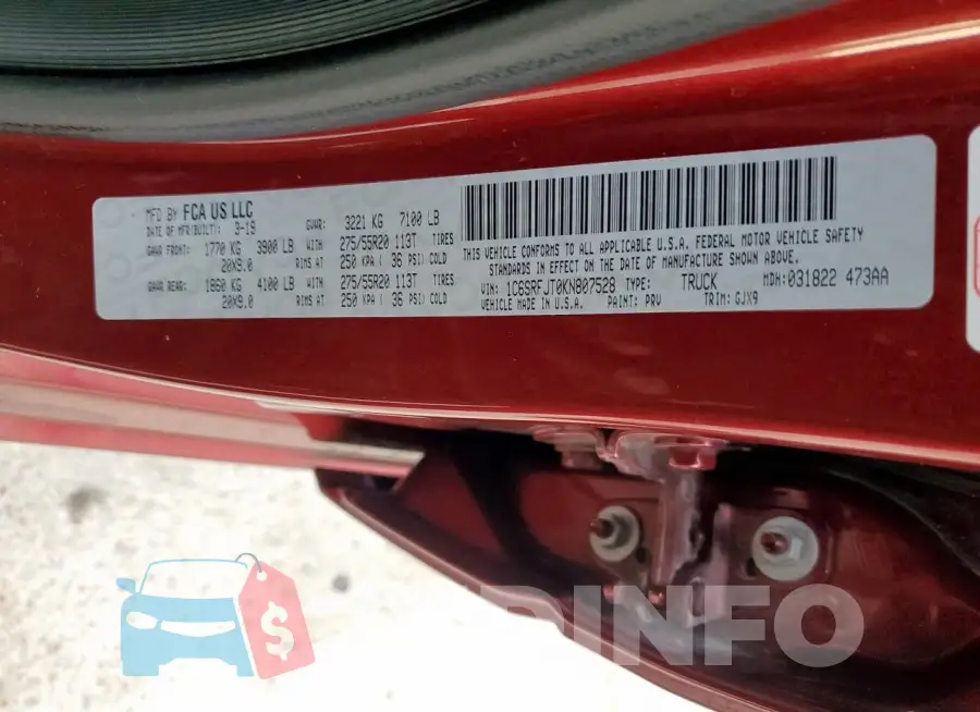 1C6SRFJT0KN807528 Photo# 12