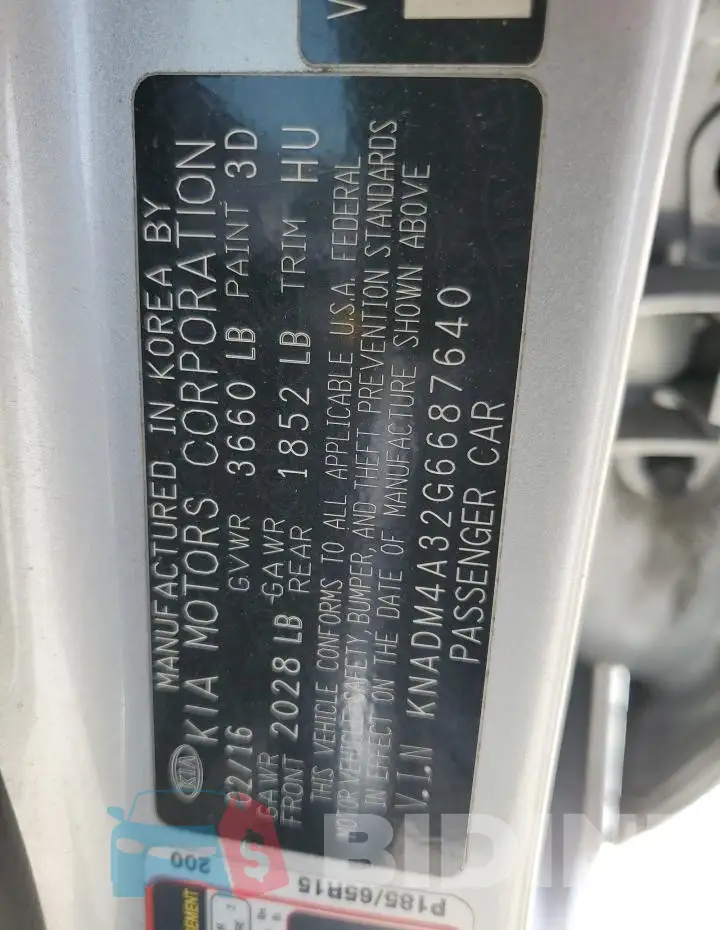 KNADM4A32G6687640 Photo# 12