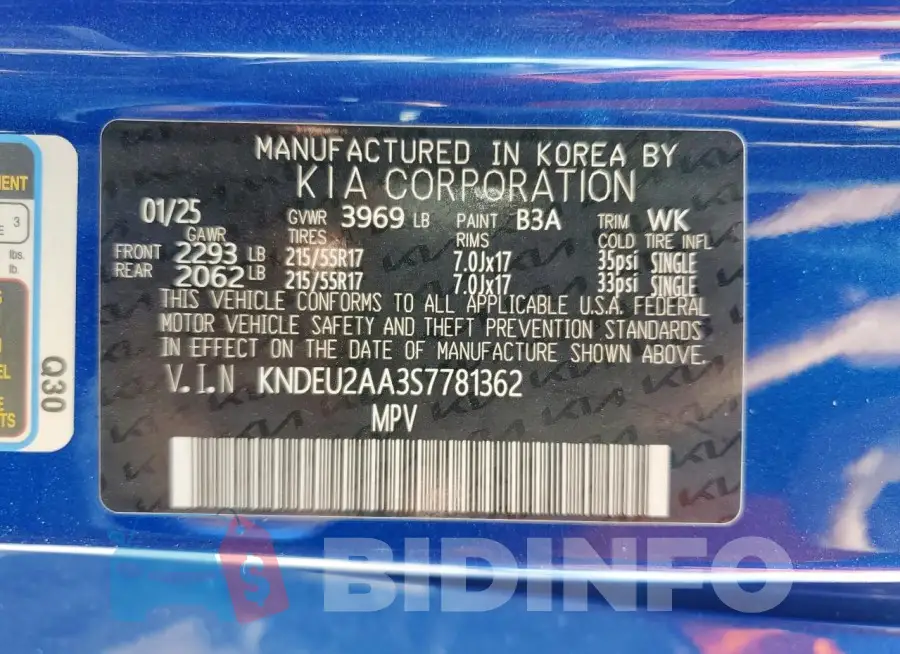 KNDEU2AA3S7781362 Photo# 13