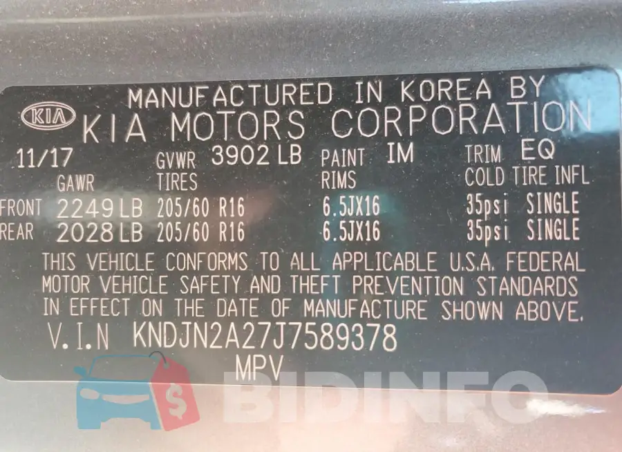 KNDJN2A27J7589378 Photo# 14