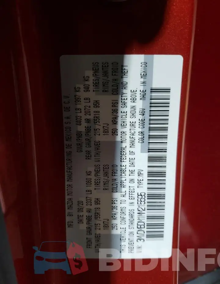 3MVDMBDM1MM215595 Photo# 13