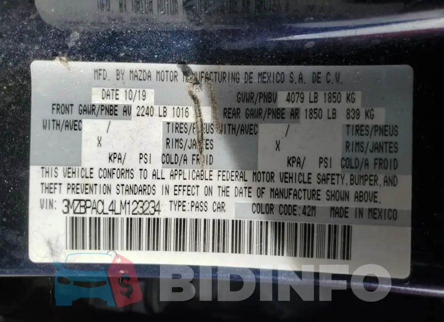3MZBPACL4LM123234 Photo# 13