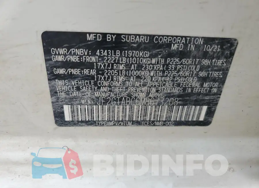 JF2GTABC6M8673208 Photo# 12