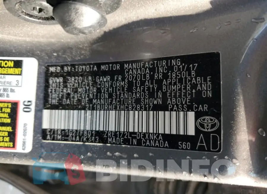 2T1BURHEXHC828317 Photo# 12