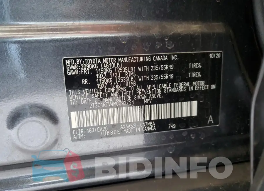 2T3C1RFV4MC092721 Photo# 13