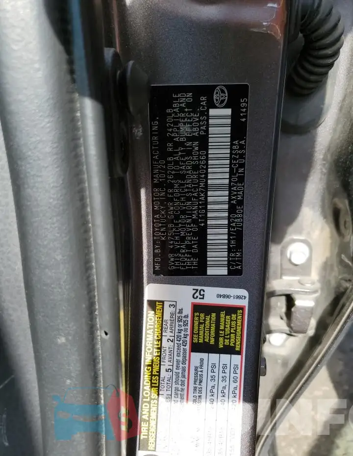 4T1G11AK7MU402660 Photo# 12