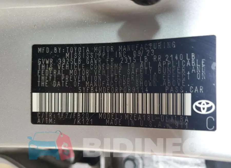 5YFB4MDE0RP089114 Photo# 13