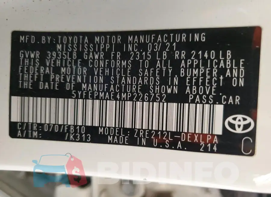 5YFEPMAE4MP226752 Photo# 12
