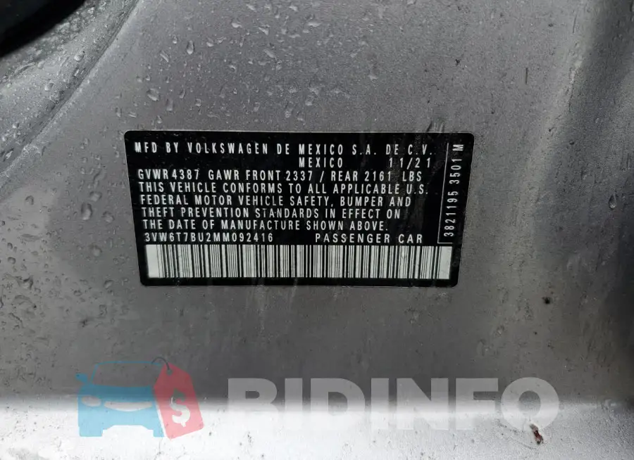 3VW6T7BU2MM092416 Photo# 13