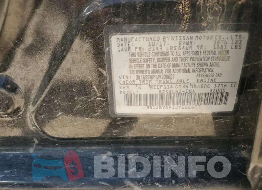3N1AB7AP1JY208627 Photo# 12
