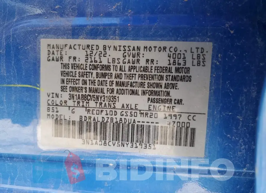 3N1AB8CV5NY319351 Photo# 12