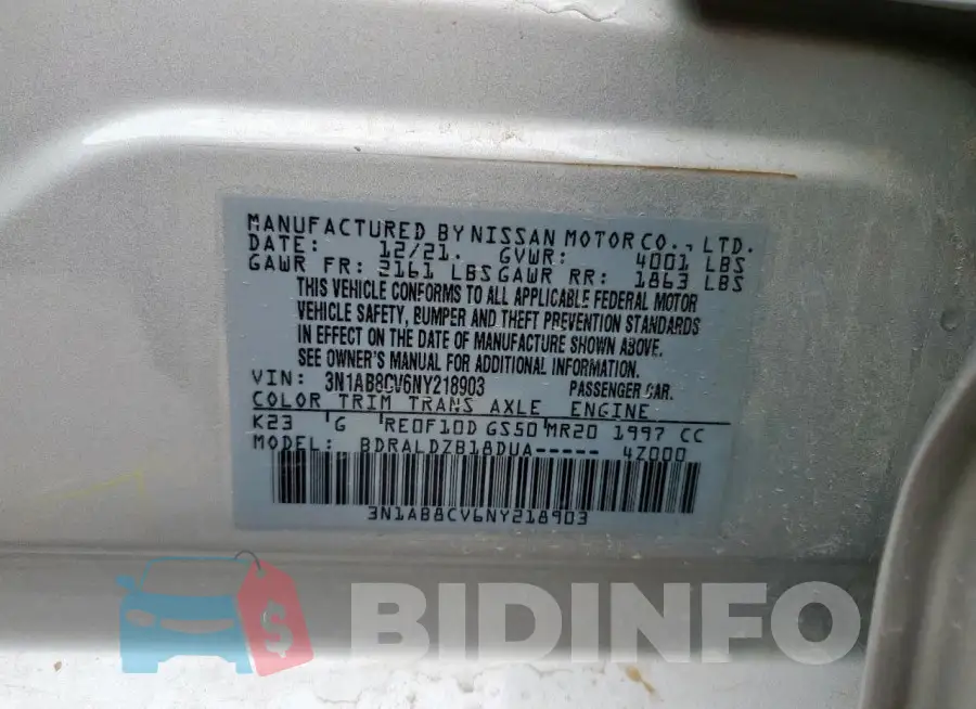 3N1AB8CV6NY218903 Photo# 12