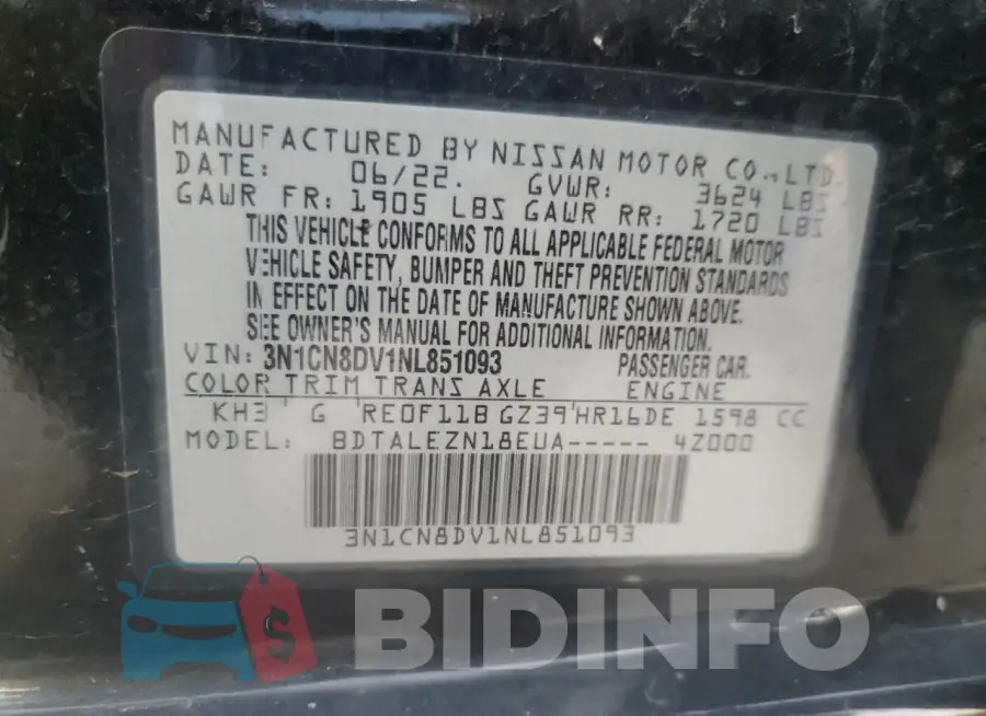 3N1CN8DV1NL851093 Photo# 12