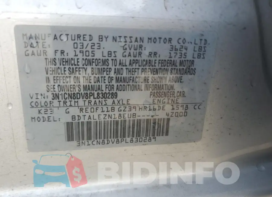 3N1CN8DV8PL830289 Photo# 12